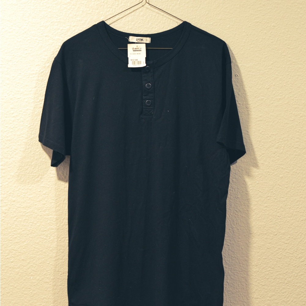 Men's Black Henley Shirt